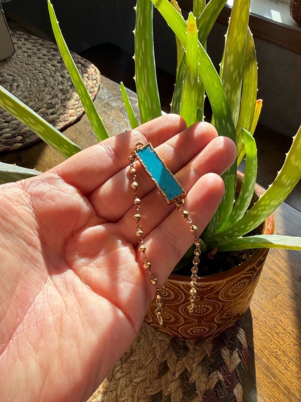 Turquoise and Gold coloured bracelet
